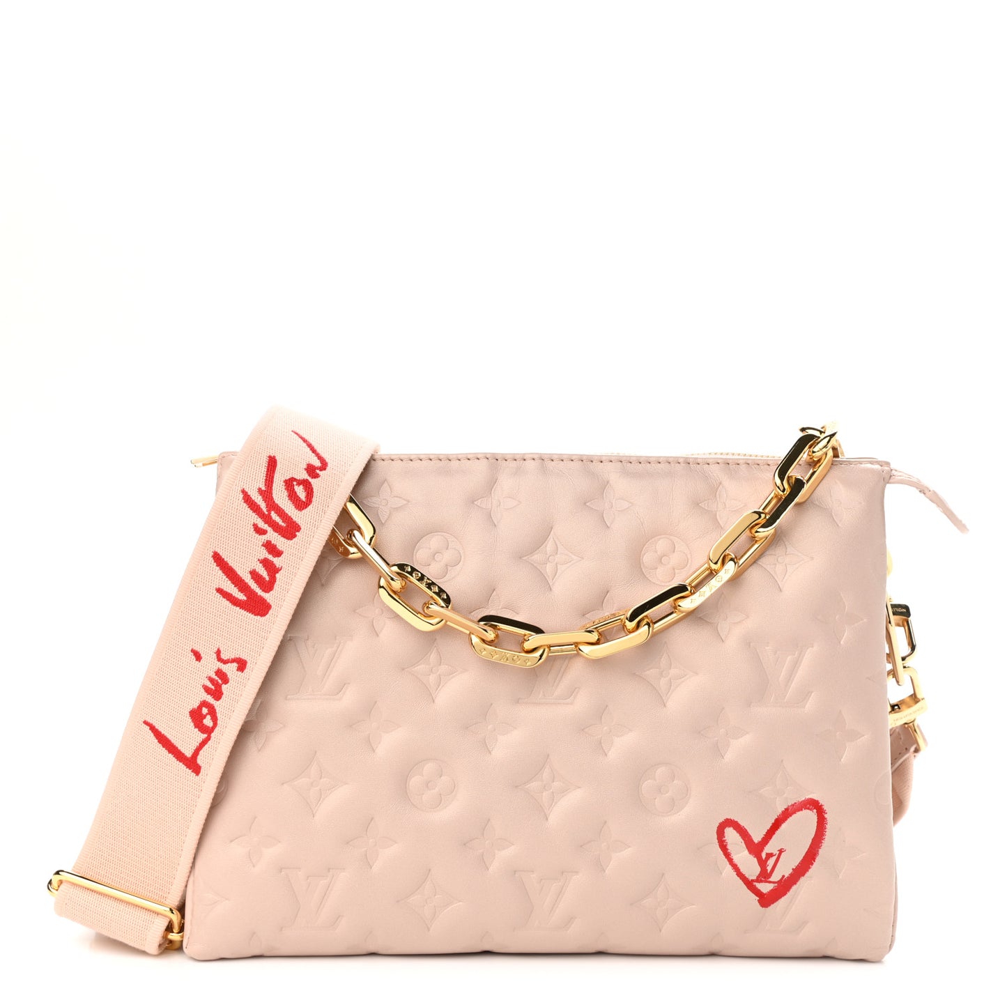 Lambskin Embossed Monogram Fall In Love Coussin PM Dragée Light Pink