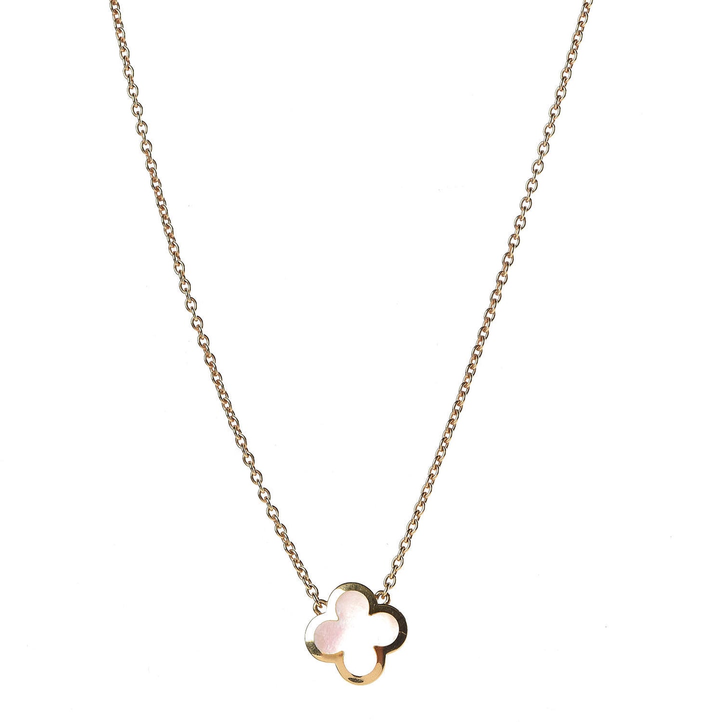 18K Yellow Gold Mother of Pearl Pure Alhambra Pendant Necklace