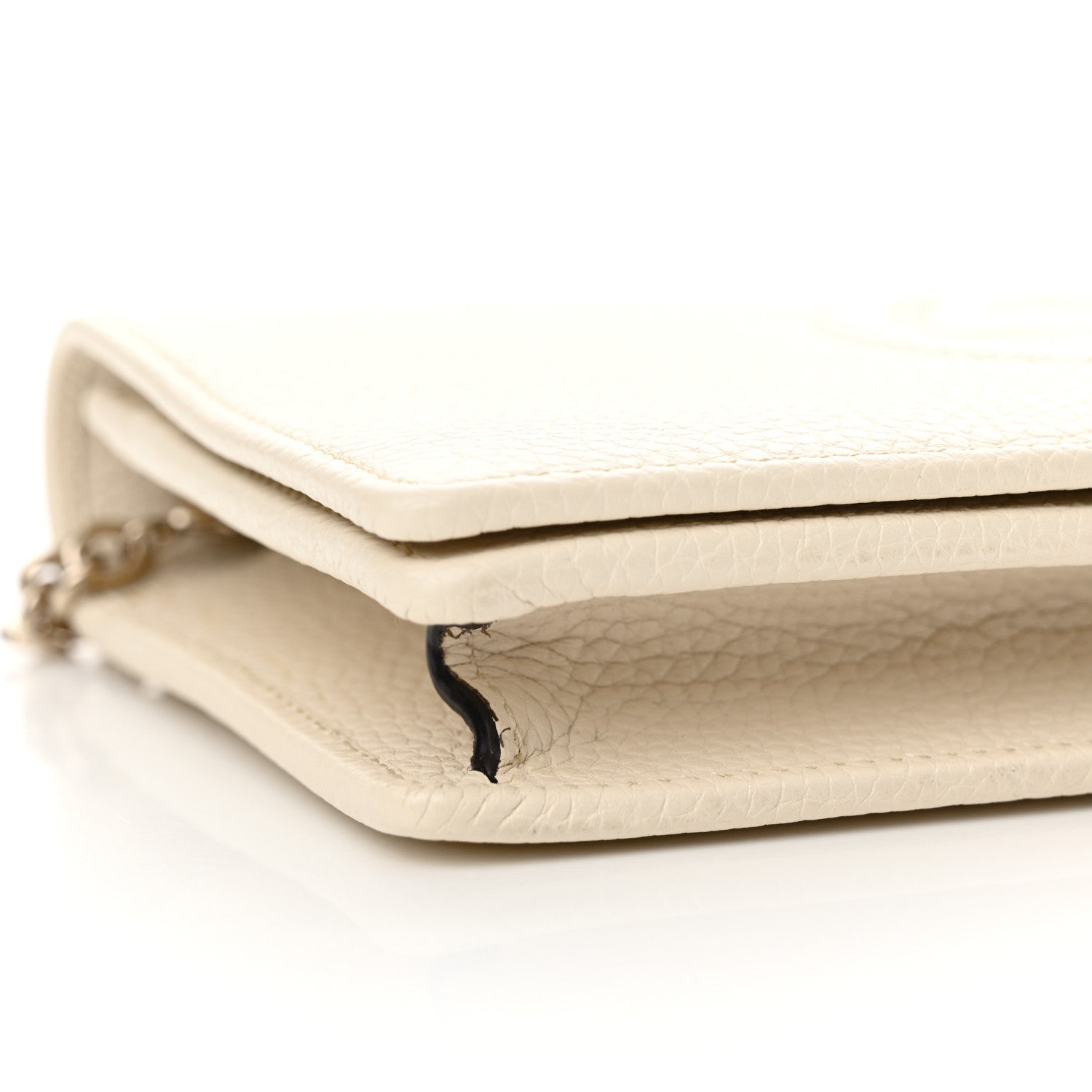 Gucci Pebbled Calfskin Soho Wallet on Chain Ivoire 10 of 11