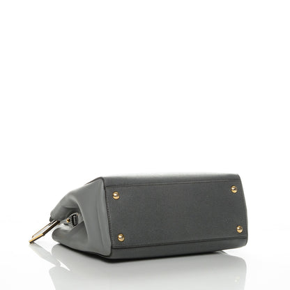 Fendi Vitello Elite Petite 2Jours Tote Grigio Grigio Chiaro 4 of 6