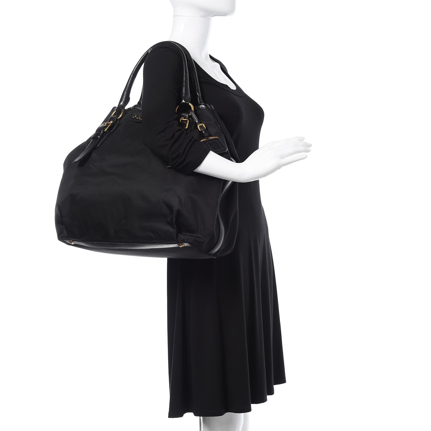 Prada Tessuto Nylon Cervo Shoulder Bag Black 2 of 11