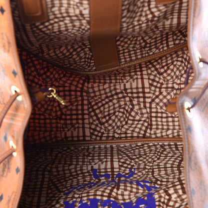 MCM Visetos Large Liz Reversible Shopper Tote Cognac 13 of 15