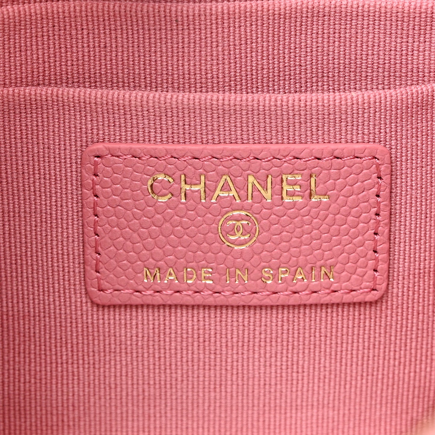 Caviar Quilted Cosmetic Case Pink