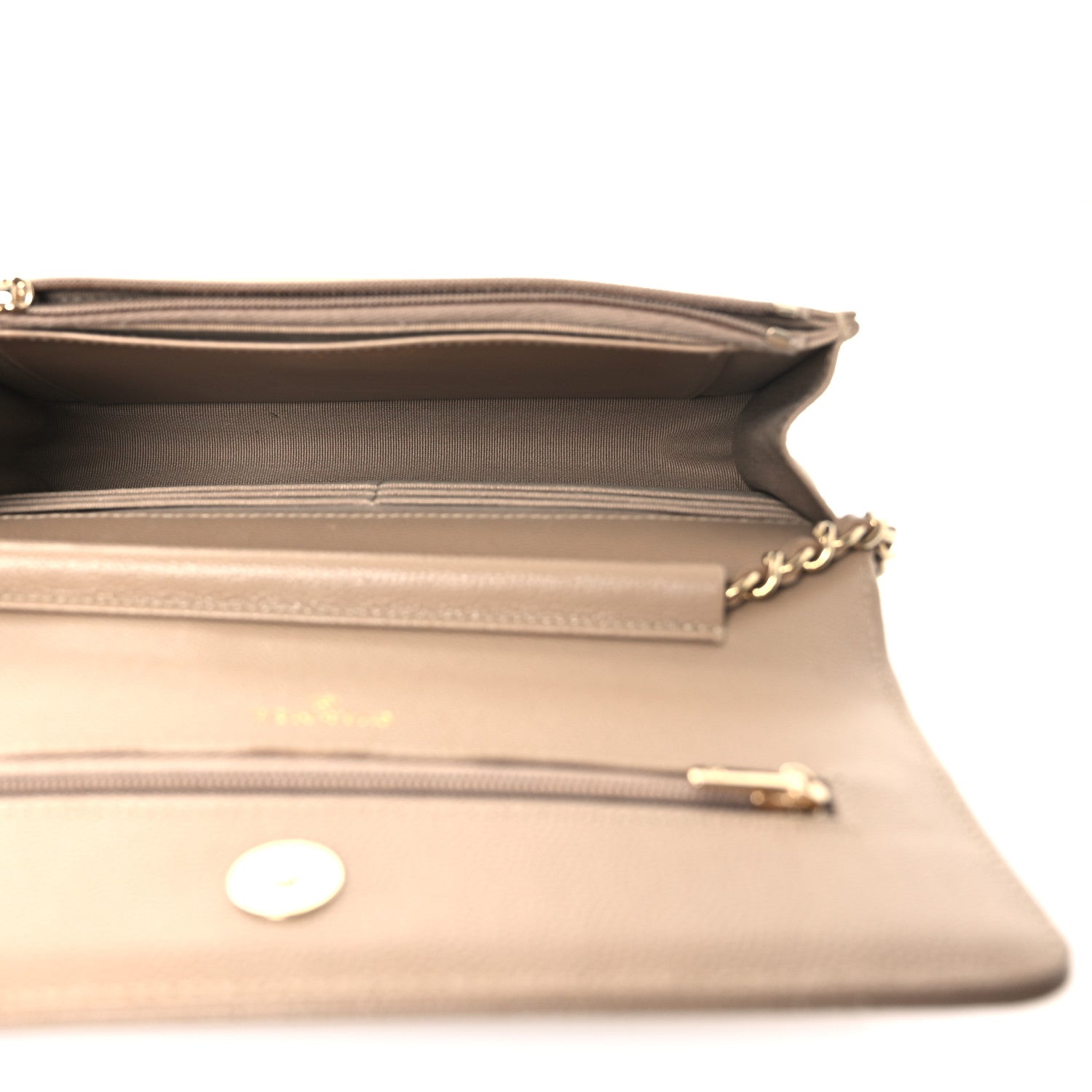 Chanel Caviar Quilted Wallet on Chain WOC Dark Beige 5 of 12