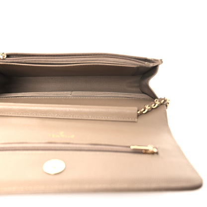 Chanel Caviar Quilted Wallet on Chain WOC Dark Beige 5 of 12