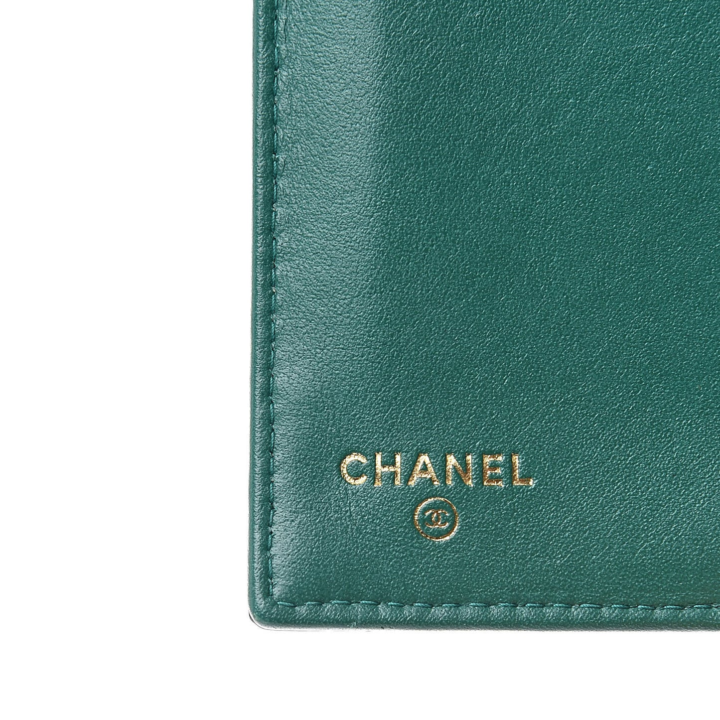 Metallic Caviar Quilted Medium Flap Wallet Green
