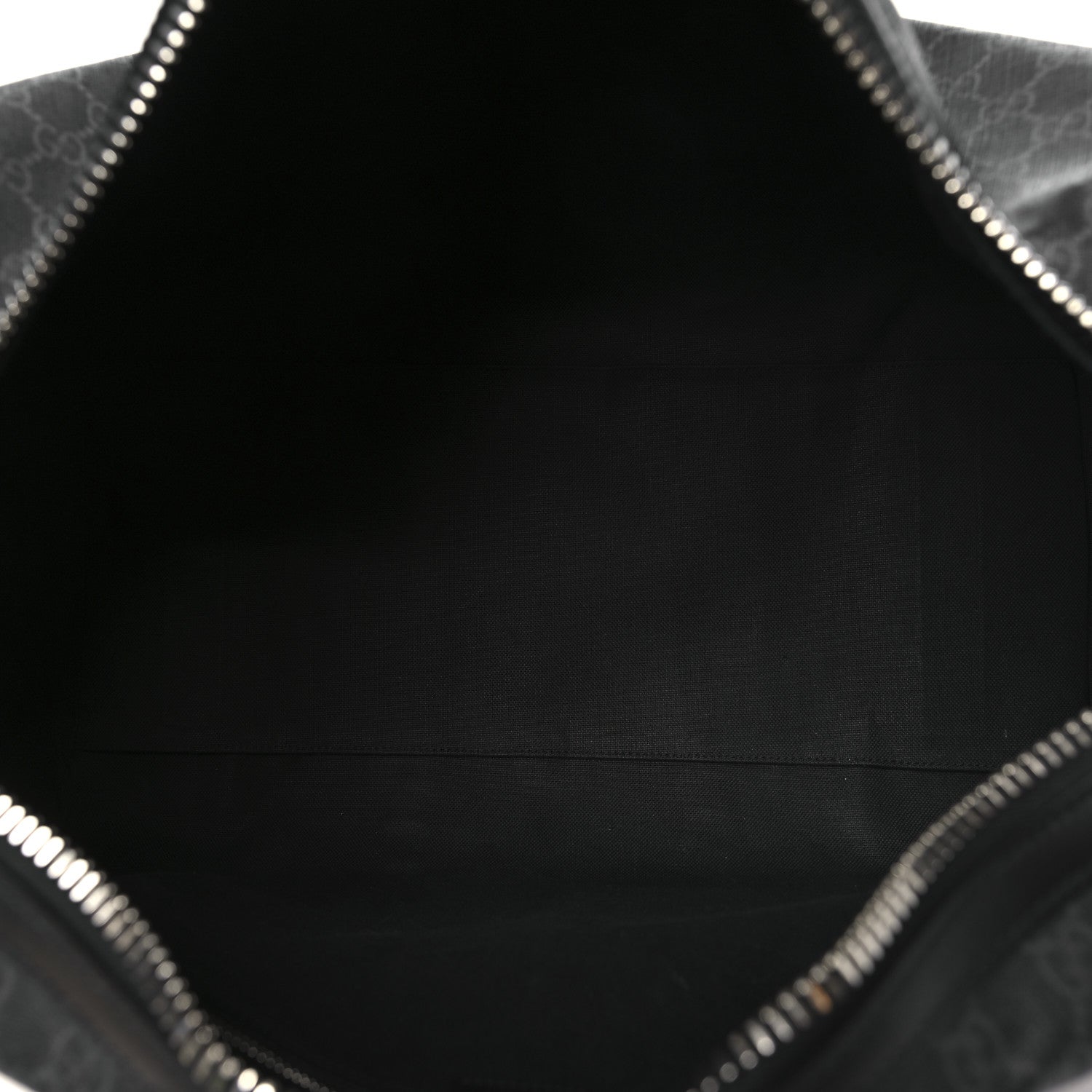 Gucci Soft GG Supreme Monogram Appia Calfskin Web Medium Carry On Duffle Bag Black Grey 4 of 11