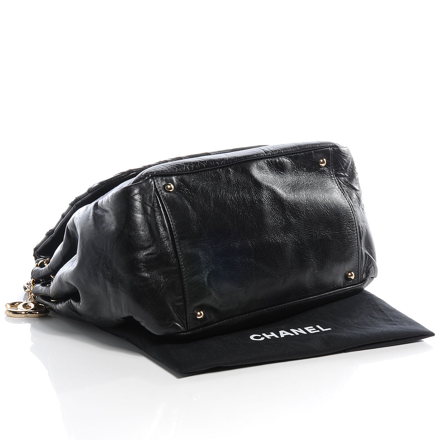 Chanel Leather Jersey Large Scales Flap Black 4 of 7
