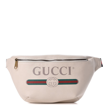 Gucci Grained Calfskin Logo Belt Bag White 1 of 10