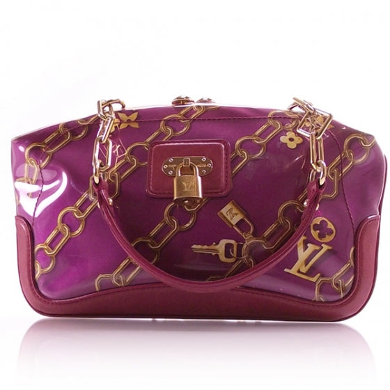 Louis Vuitton Monogram Charms Frame Kisslock Clutch Fuchsia 1 of 11