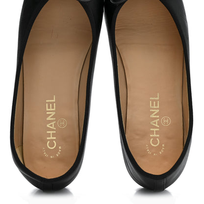 Chanel Lambskin Patent Cap Toe Ballerina Flats 39.5 Black 11 of 18