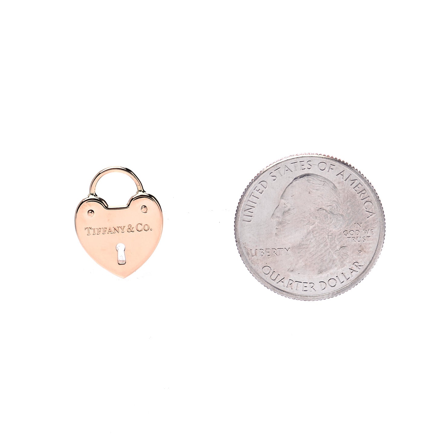 18K Rose Gold Heart Lock Charm