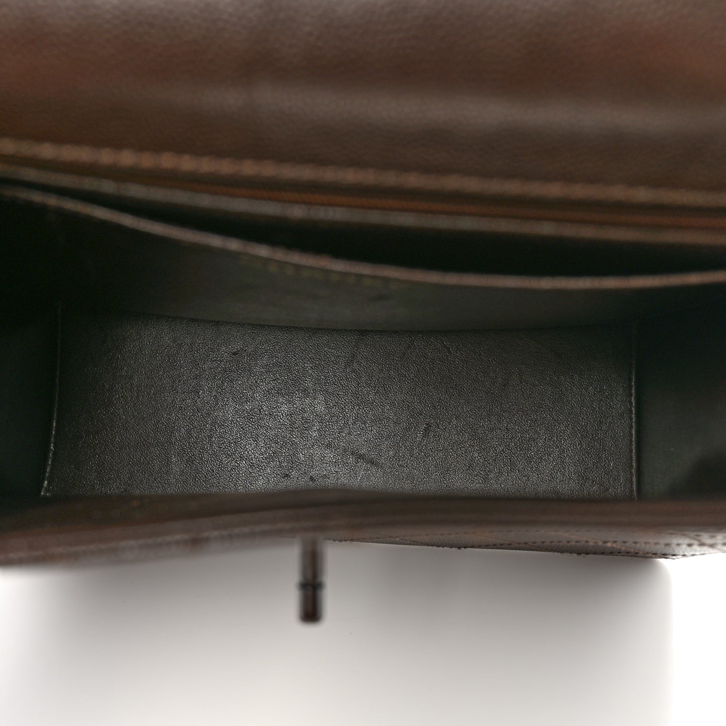 Caviar Diamond Stitched Flap Shoulder Bag Dark Brown