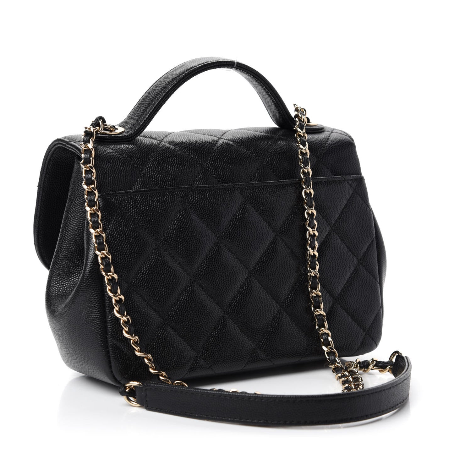 Caviar Quilted Mini Business Affinity Flap Black