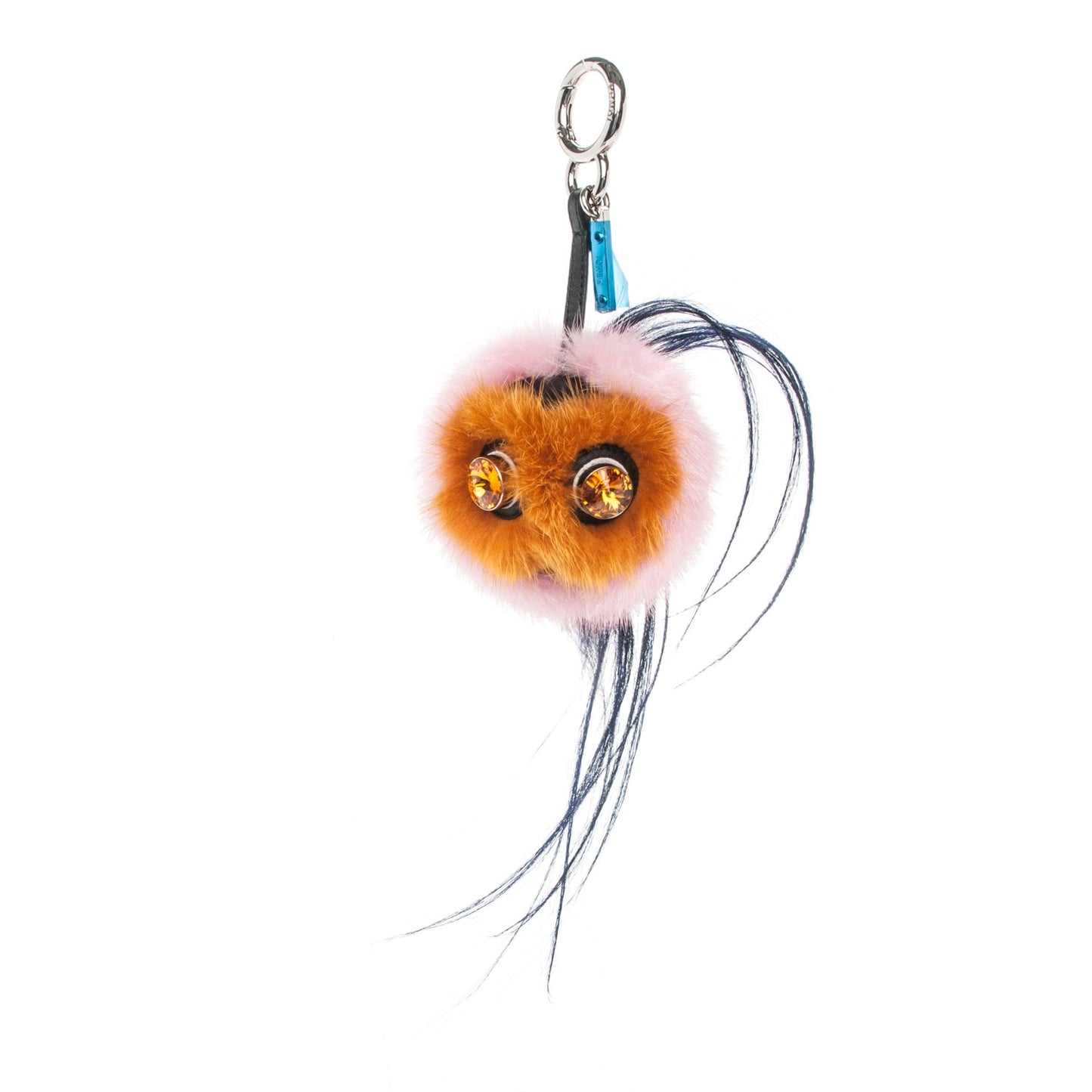 Mink Goat Fur QuTweet Bag Bug Charm Marshmallow Black