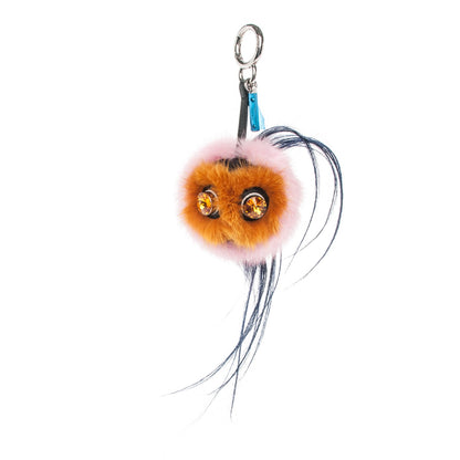 Fendi Mink Goat Fur QuTweet Bag Bug Charm Marshmallow Black 1 of 5