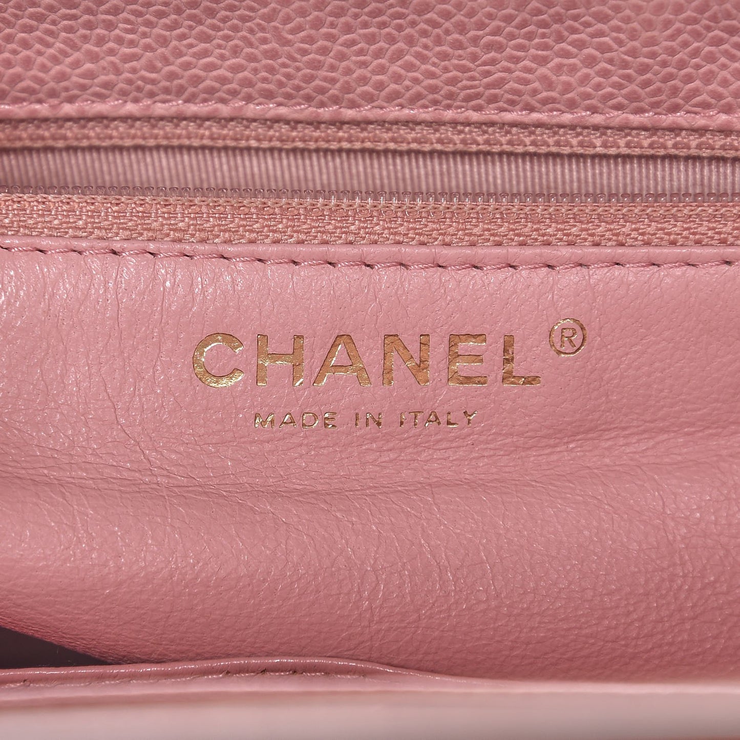 Caviar Quilted Wood Handle Tote Pink