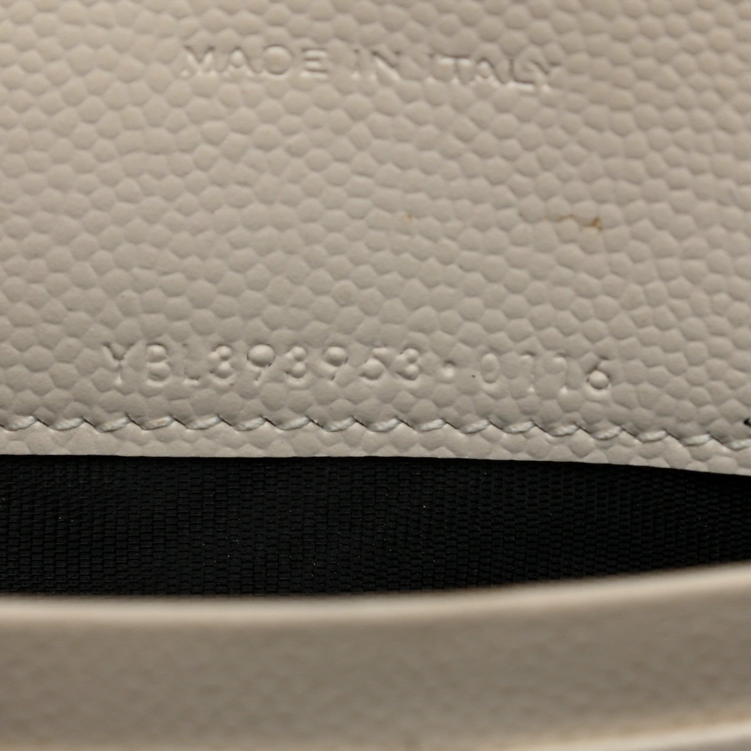 Saint Laurent Grain De Poudre Matelasse Chevron Monogram Envelope Chain Wallet Porcellana 7 of 15