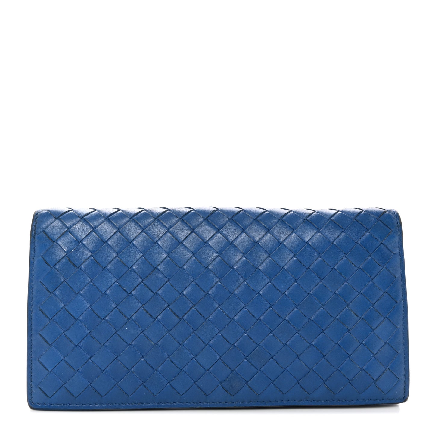 Nappa Intrecciato Continental Flap Wallet Bluette