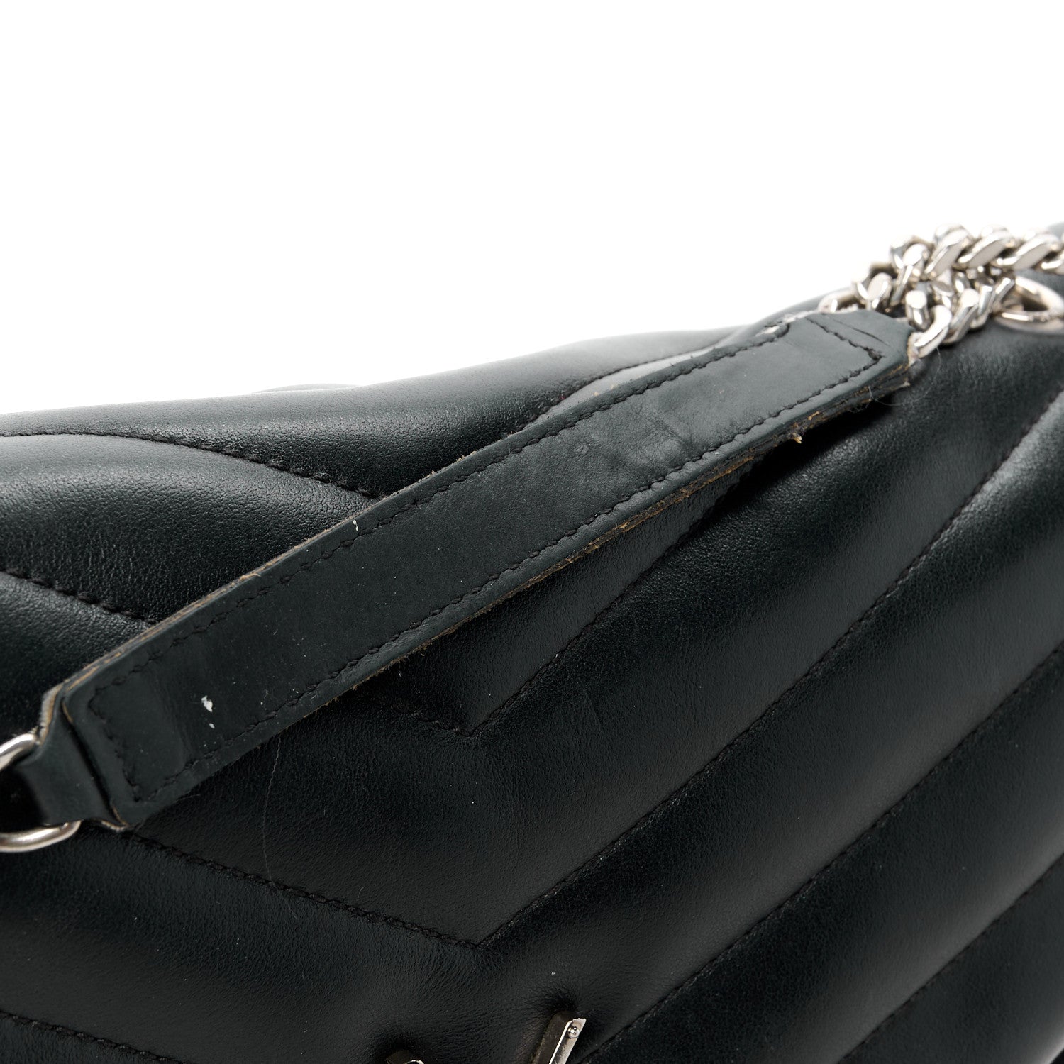 Saint Laurent Calfskin Y Quilted Monogram Medium Loulou Chain Satchel Black 13 of 15