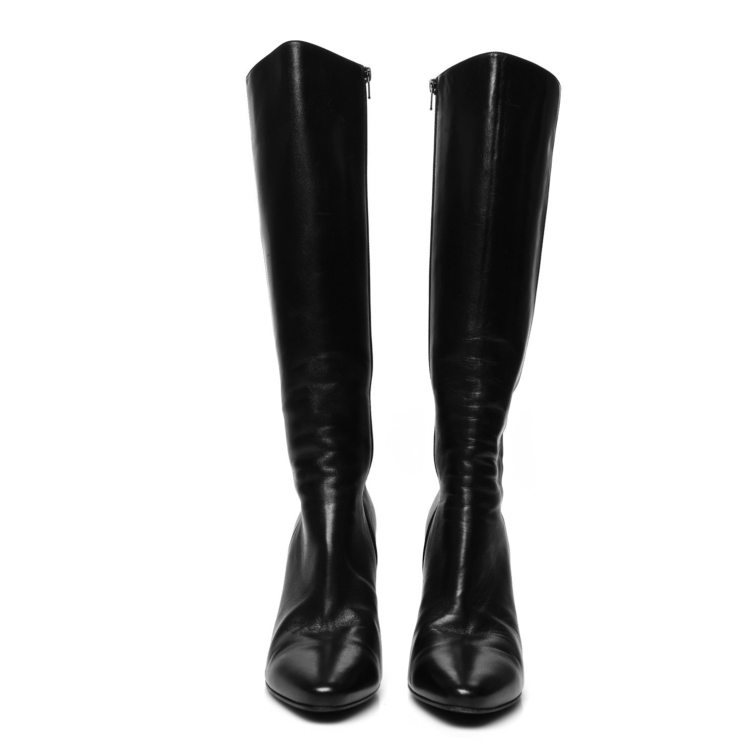 Saint Laurent Calfskin Lily Tall Boots 40 Black 2 of 7