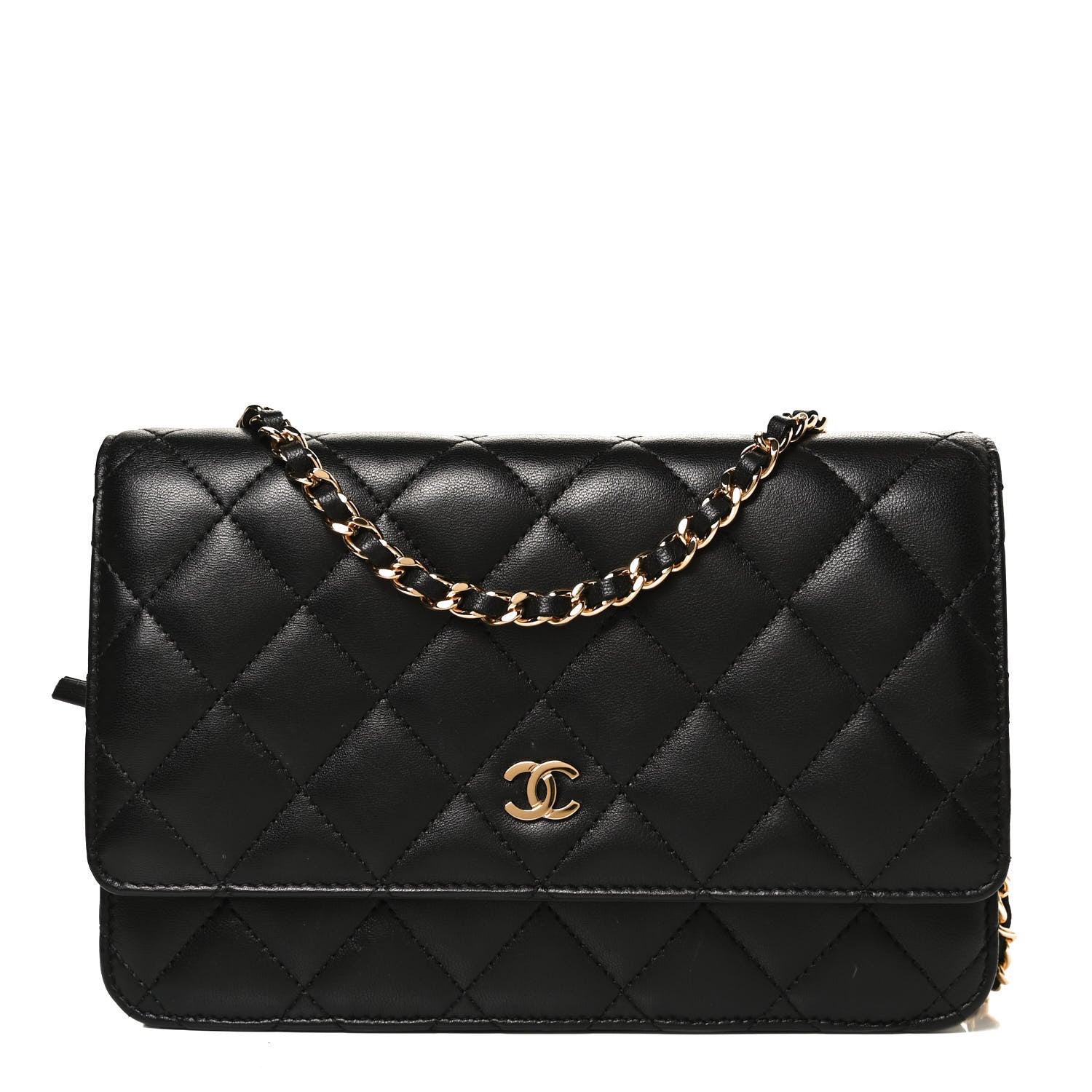 Chanel Lambskin Quilted Wallet On Chain WOC Black 1 of 11