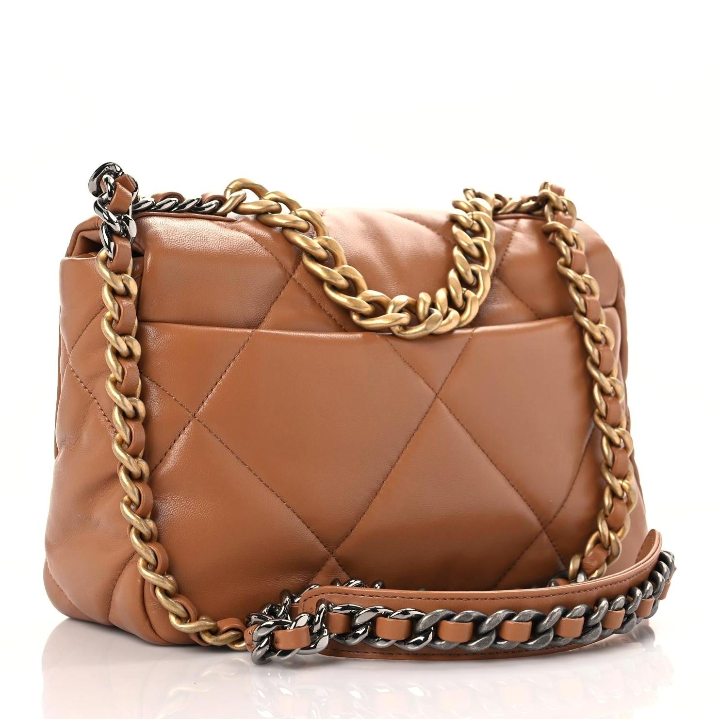 Chanel Lambskin Quilted Medium Chanel 19 Flap Brown 3 of 10