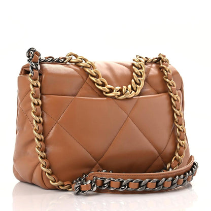 Chanel Lambskin Quilted Medium Chanel 19 Flap Brown 3 of 10