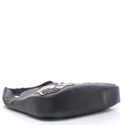 Gucci Calfskin Dog Embroidered Extra Large Dionysus Hobo Black 4 of 13