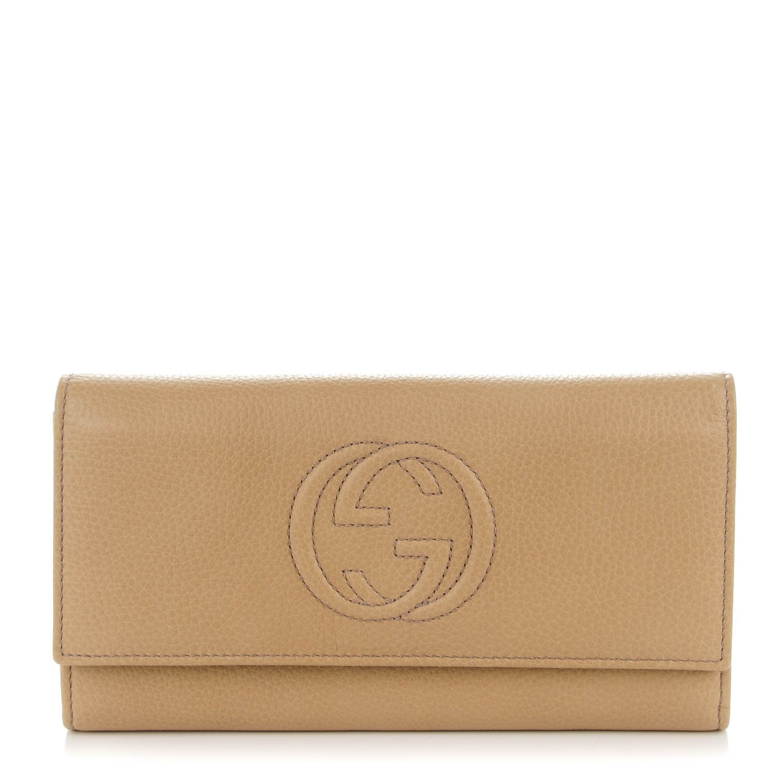 Gucci Calfskin Soho Continental Wallet Camelia 1 of 7