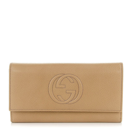 Gucci Calfskin Soho Continental Wallet Camelia 1 of 7