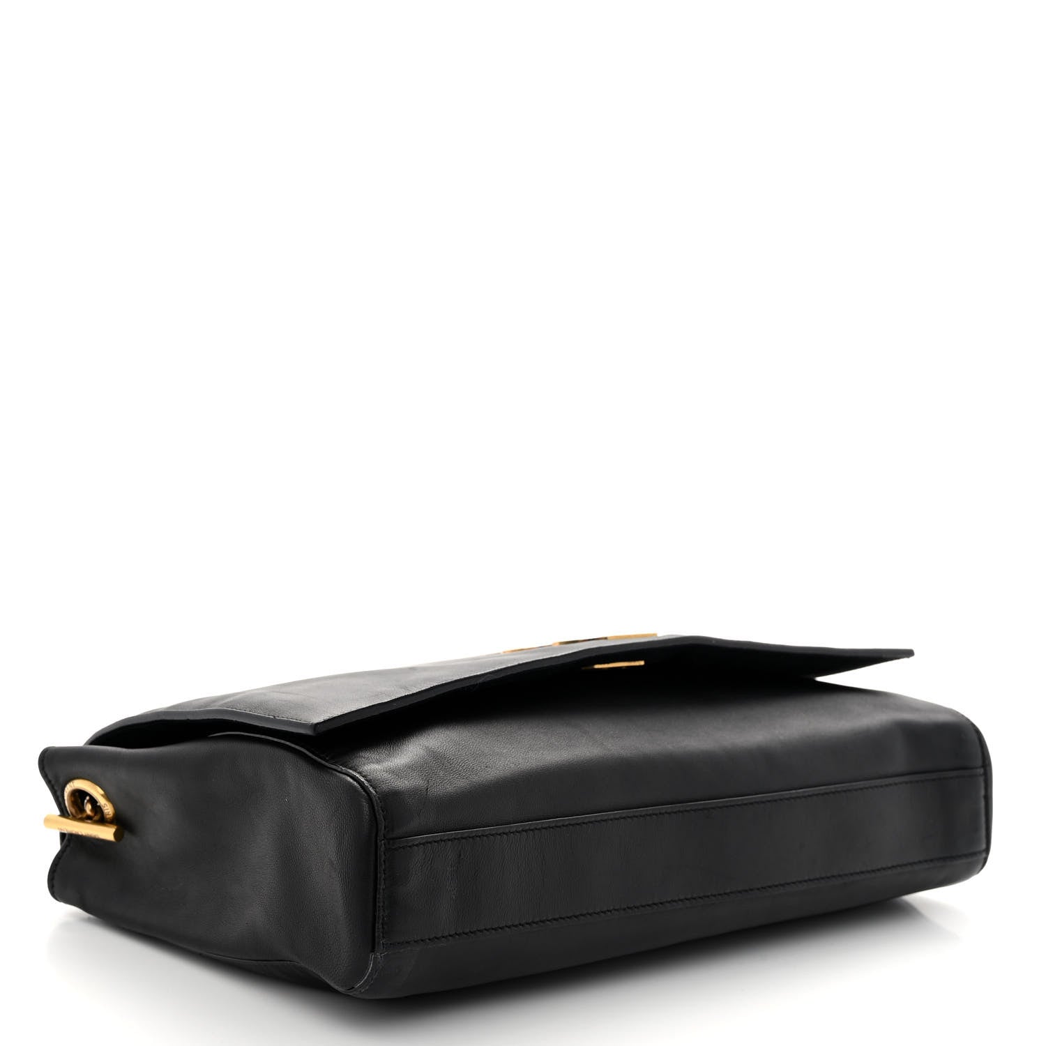 Saint Laurent Smooth Calfskin Suede Medium Reversible Monogram Kate Satchel Black 4 of 11