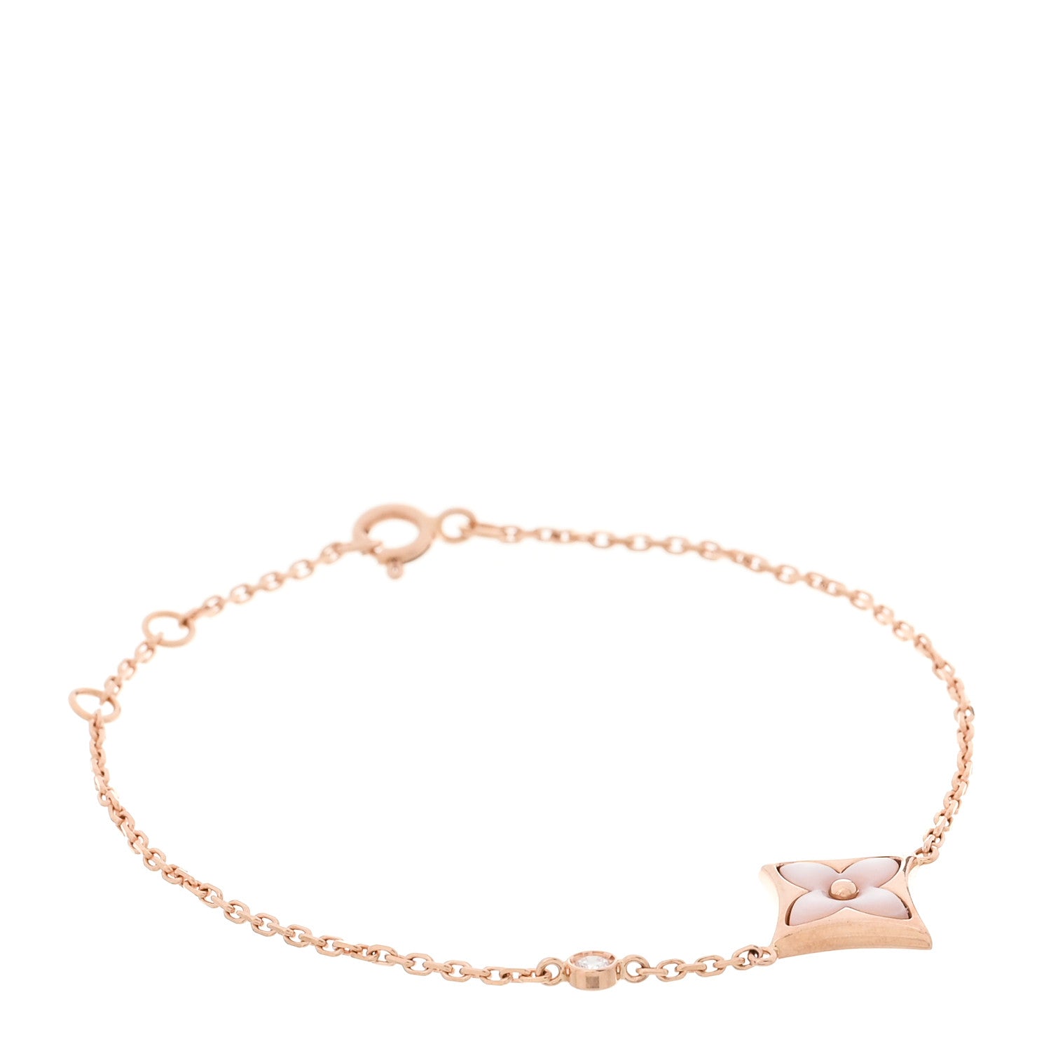 Louis Vuitton 18K Pink Gold Diamond Pink Mother of Pearl Color Blossom BB Star Bracelet 1 of 3
