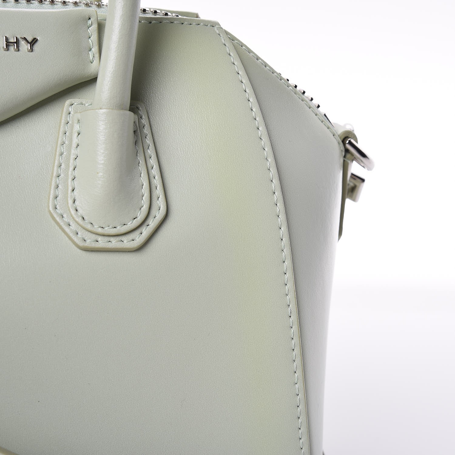 Givenchy Shiny Lord Calfskin Mini Antigona Aqua Green 10 of 11