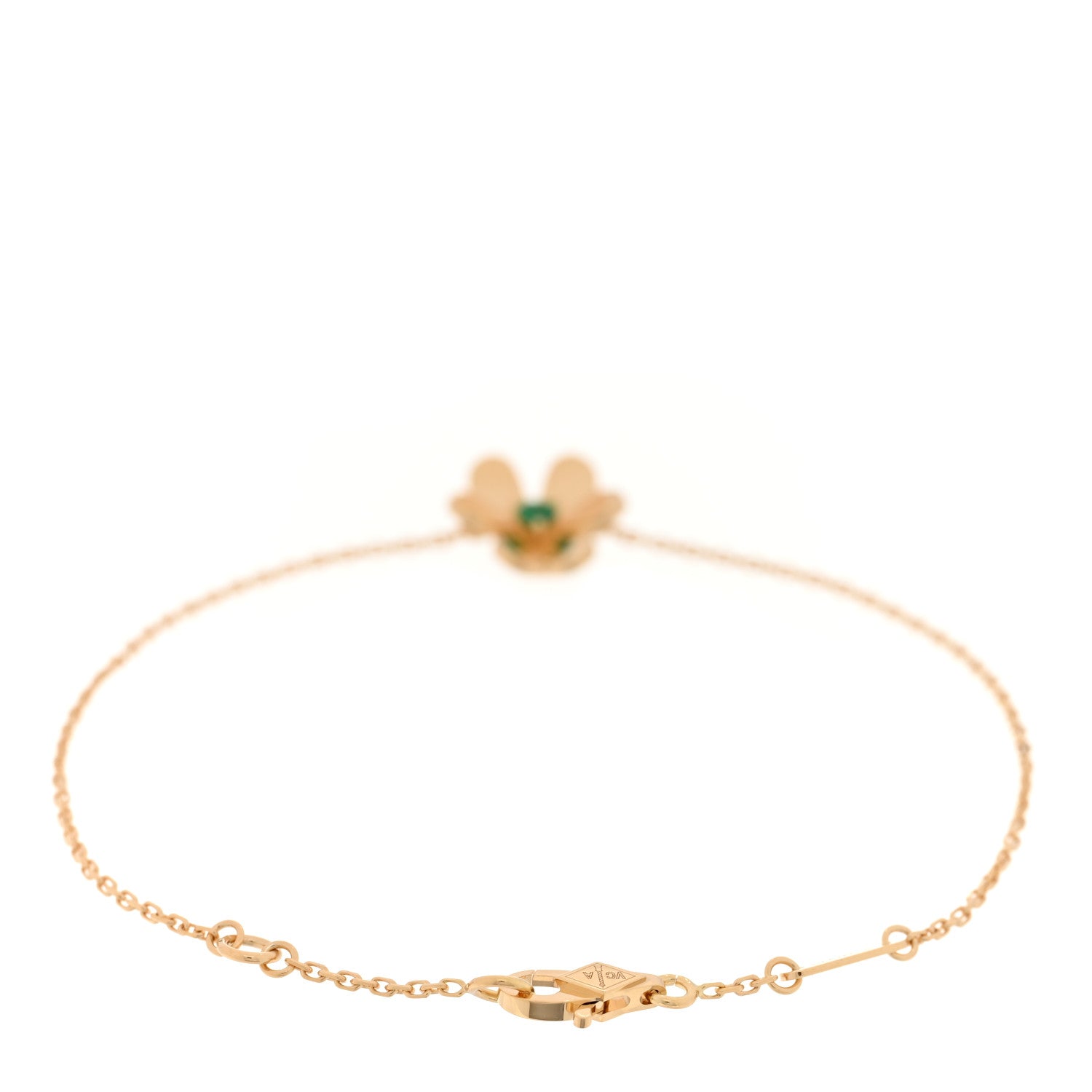 Van Cleef & Arpels 18K Yellow Gold Emerald Mini Frivole Bracelet 2 of 4