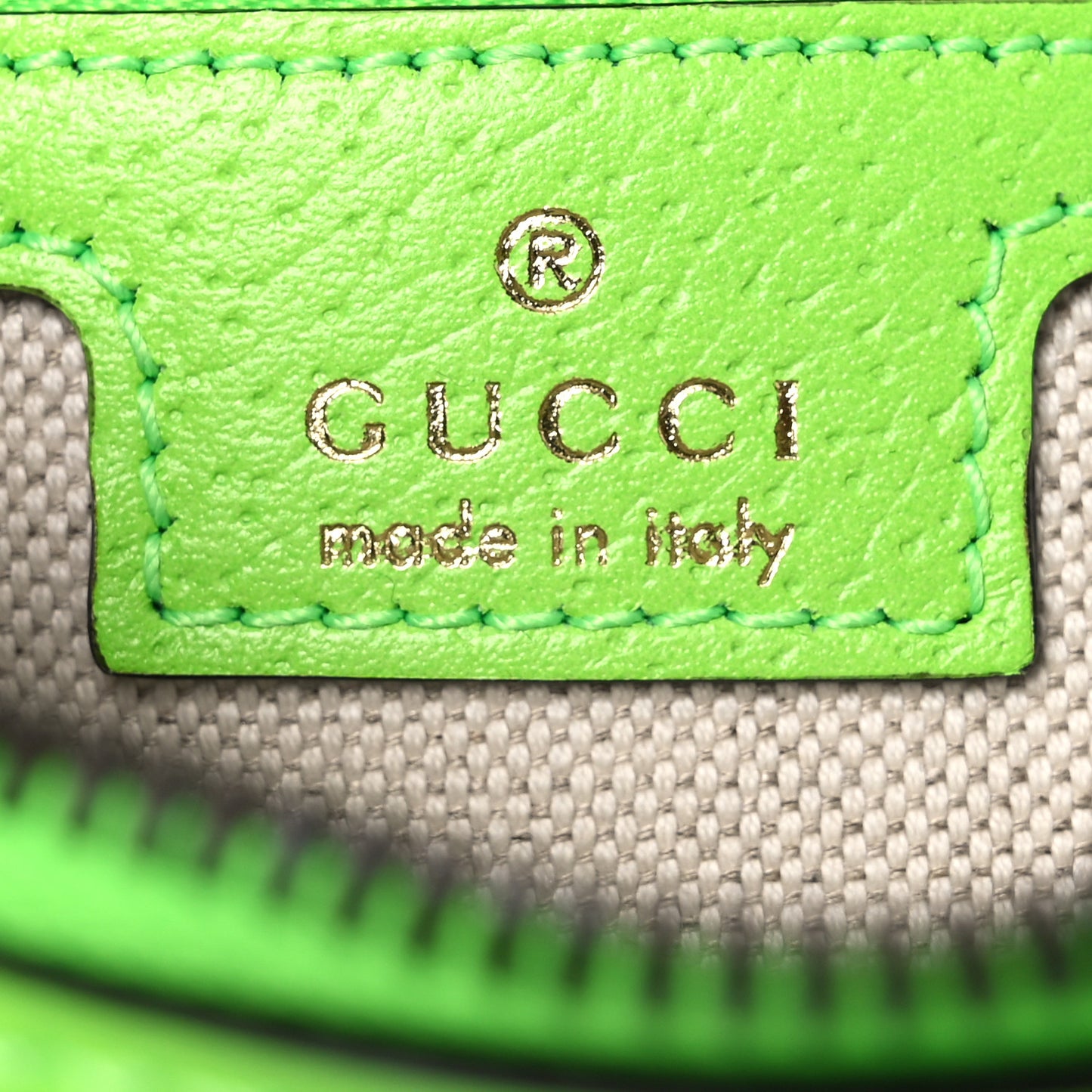 GG Supreme Monogram Textured Dollar Calfskin Web Ophidia Wristlet Shoulder Bag Beige Ebony Green