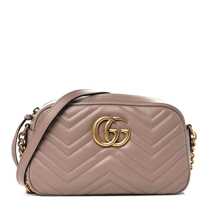 Gucci Calfskin Matelasse Small GG Marmont Chain Shoulder Bag Porcelain Rose 1 of 25
