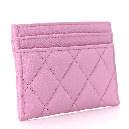Chanel Caviar Metal Perforated Quilted Card Holder Lilas 3 of 7