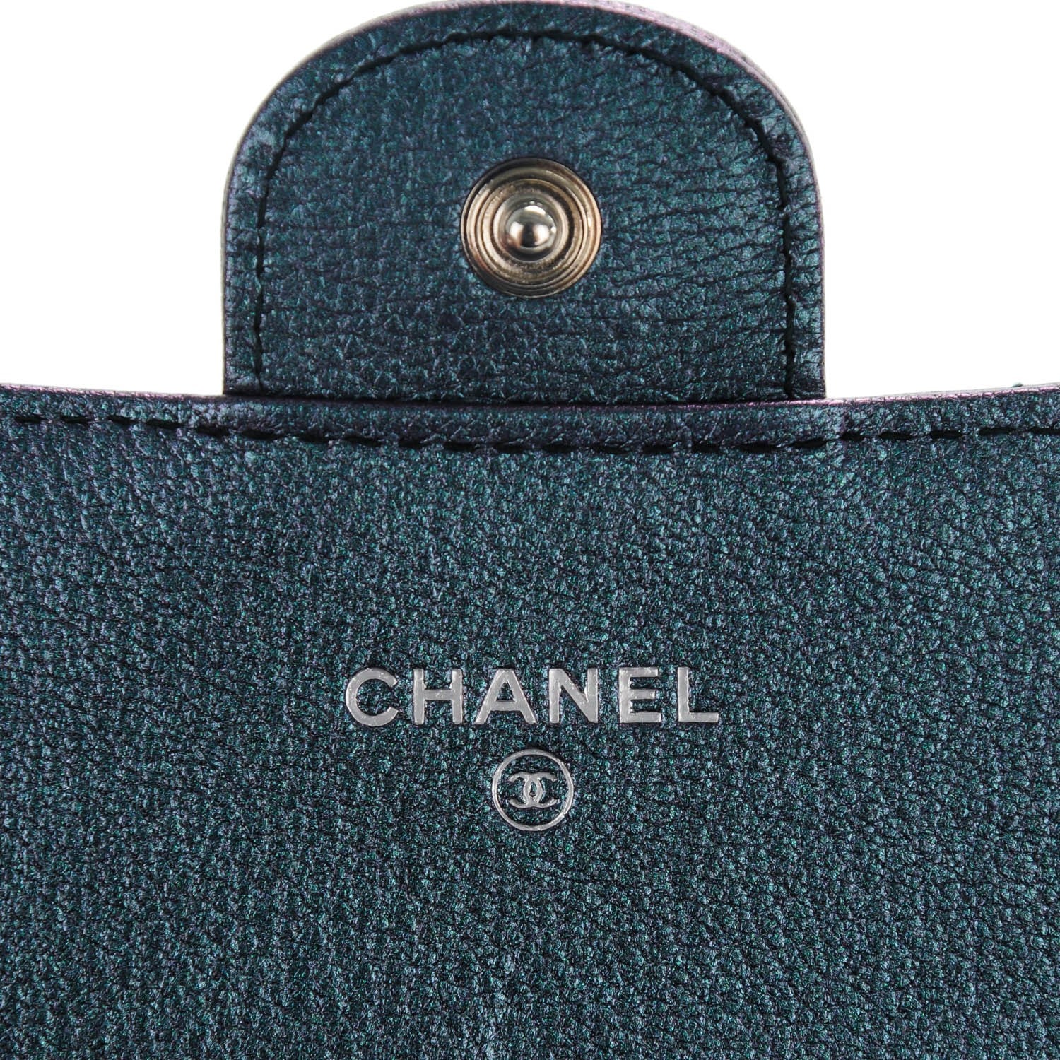 Chanel Iridescent Goatskin Quilted Large Flap Wallet Purple 5 of 8