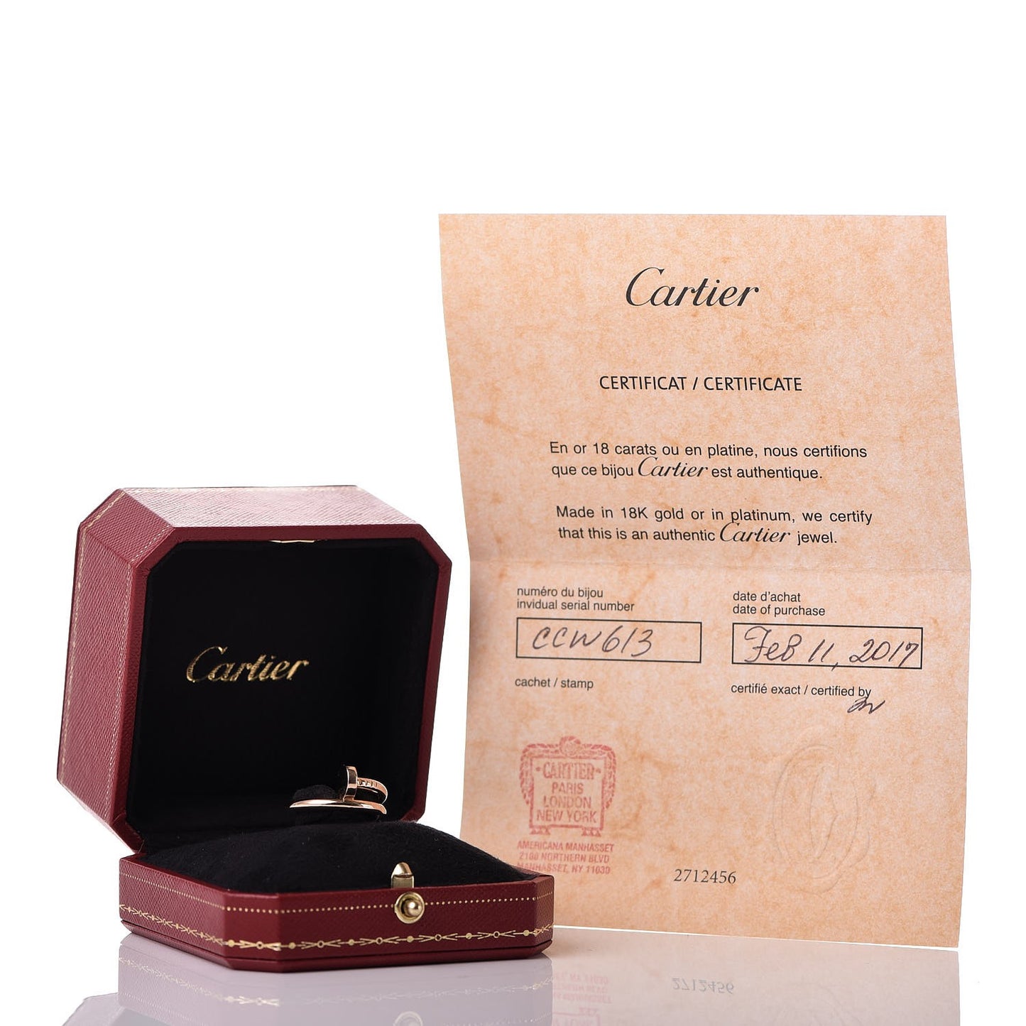 18K Pink Gold Juste Un Clou Ring 51 5.75