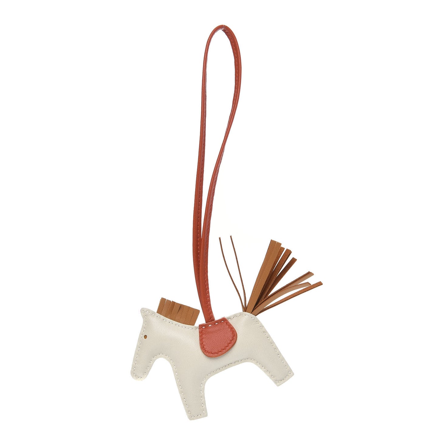 Milo Lambskin Grigri Rodeo Horse Bag Charm PM Craie Sesame Cornaline