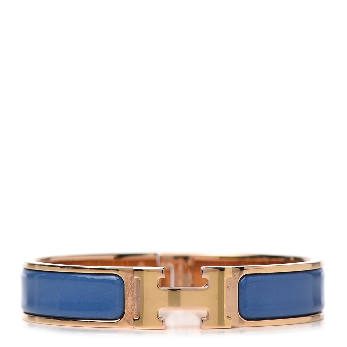 Enamel Narrow Clic Clac H Bracelet PM Bleu Turquin
