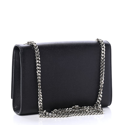 Saint Laurent Grain De Poudre Small Monogram Kate Satchel Black 2 of 4