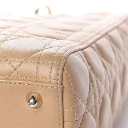 Christian Dior Lambskin Cannage Large Lady Dior Beige 12 of 13