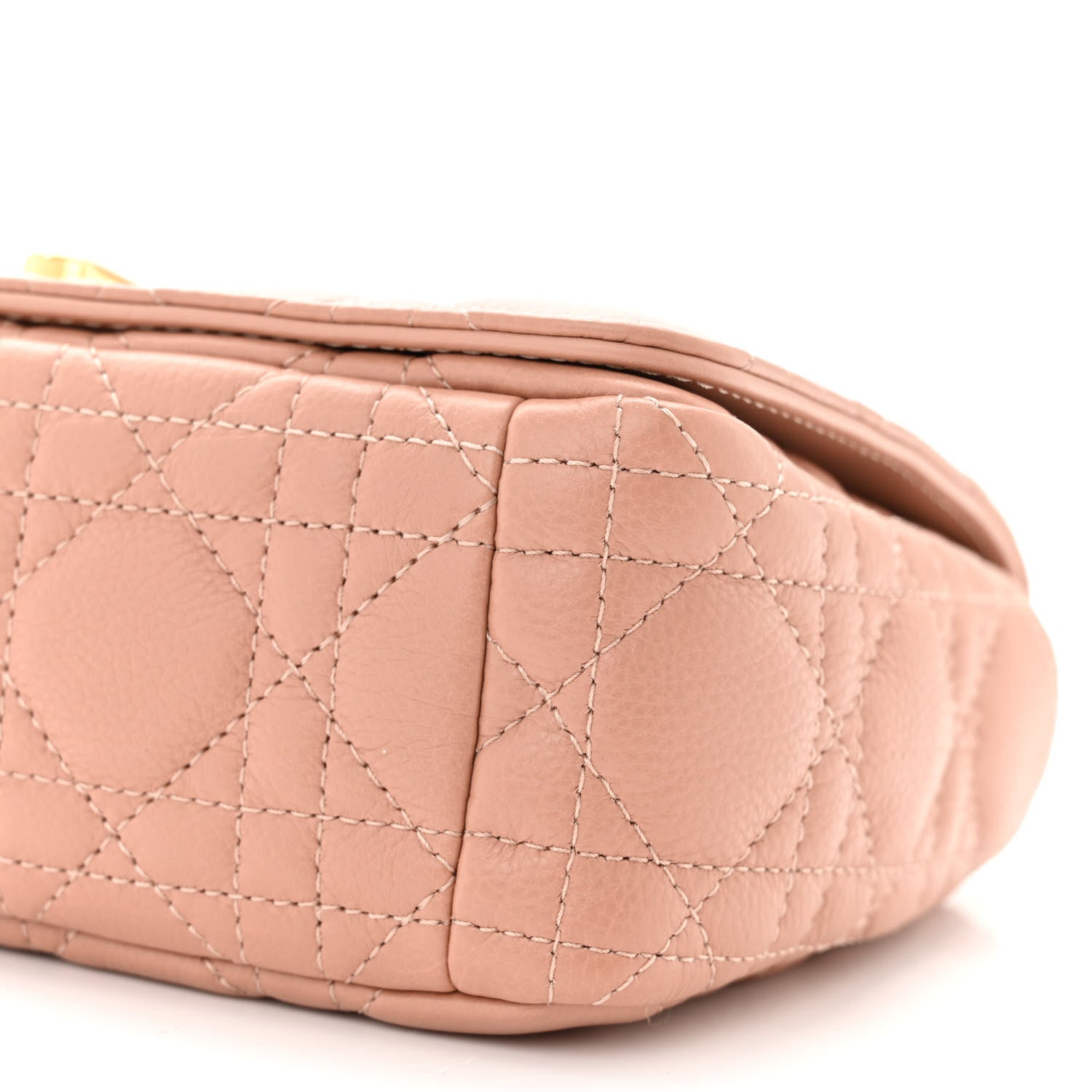 Christian Dior Grained Calfskin Cannage Small Caro Bag Rose De Vents 10 of 11