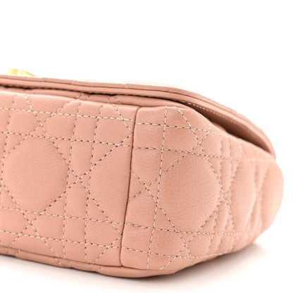 Christian Dior Grained Calfskin Cannage Small Caro Bag Rose De Vents 10 of 11
