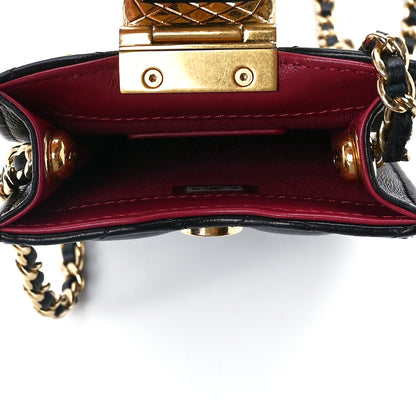Chanel Lambskin Quilted Phone Holder With Chain Black 5 of 12