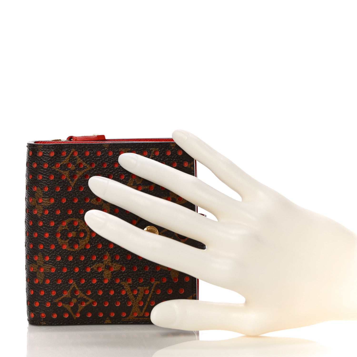 Louis Vuitton Monogram Perforated Compact Zipped Wallet Orange 2 of 11