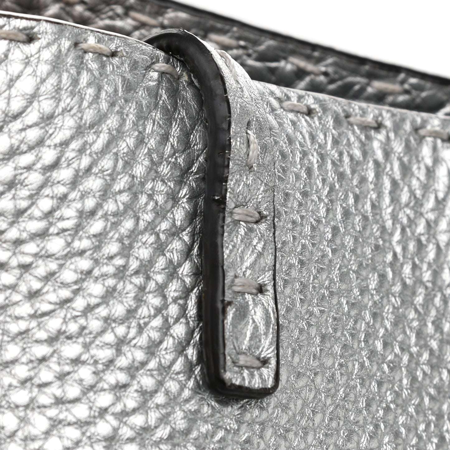 Cuoio Romano Lux Selleria Carla Shopping Tote Argento