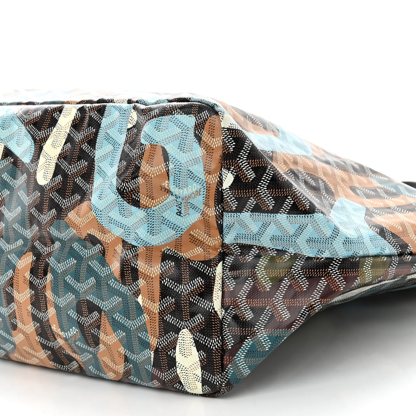Goyardine Saint Louis Lettres Camouflage GM Black Blue
